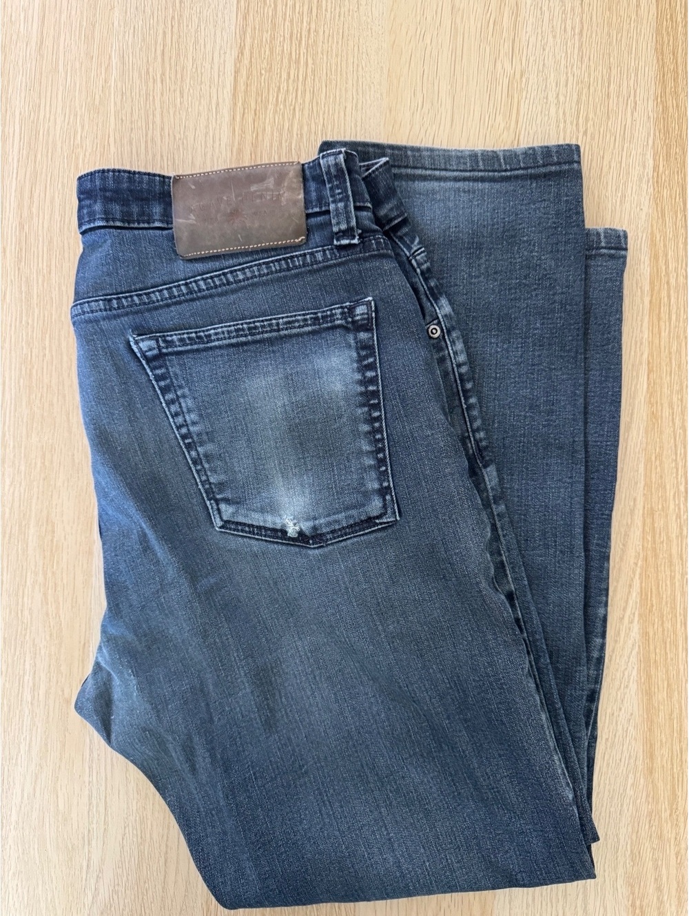 Men’s Agave Denim Slim straight the rocker worn in distressed size 36